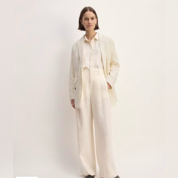 NWT Everlane linen double breasted blazer in cream size 4 - Picture 2 of 8